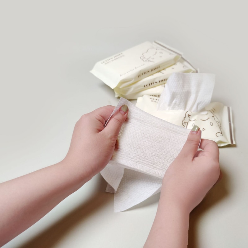 20pcs Disposable Face Wash Towel Soft Individual Pocket Paper Tissue Facial Cleansing Wet Dry Makeup Wipes Tissue Ha
